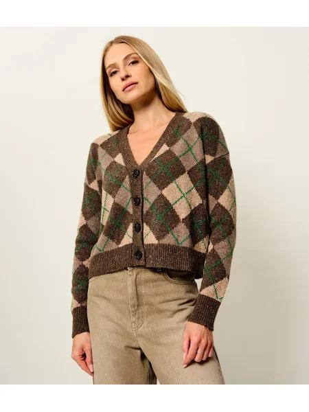 Weekend MaxMara Gyapjú kardigán Wkdabile | Cropped Fit barna