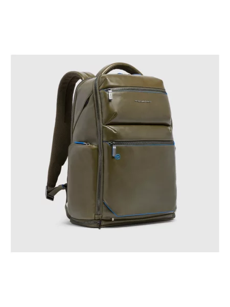 Torba na laptopa Piquadro skórzana zielona