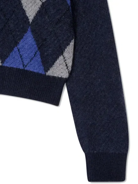 Cardigan Studio Tomboy cu model argyle albastru