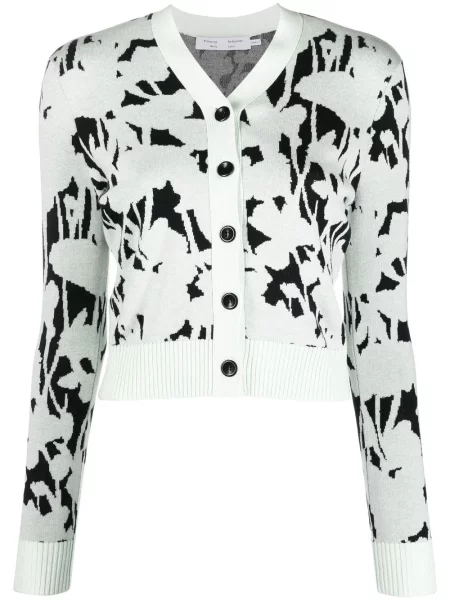 Cardigan Proenza Schouler White Label cu model floral cu imagine alb