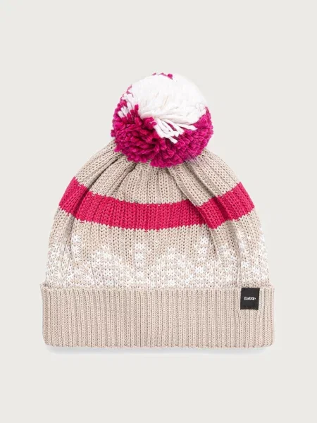 Eisbar căciulă cu pompon cu lână merino Norrak Pompon MÜ bej
