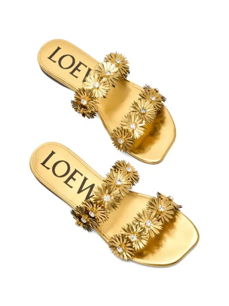 Sandale Loewe cu model floral fără toc