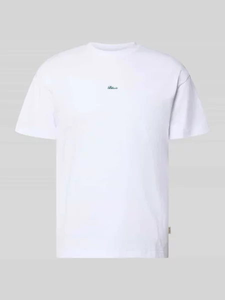 T-shirt w kroju regular fit z haftowanym logo Blkvis biała