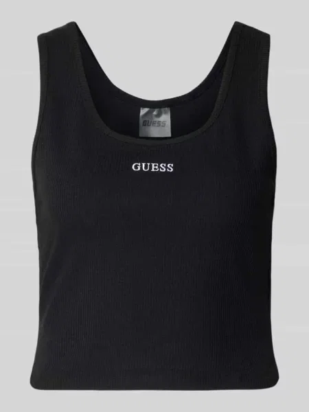 Top Guess Activewear z autografem czarny