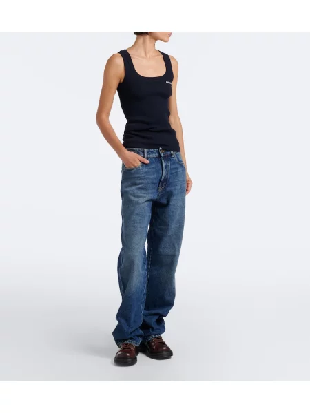Top Miu Miu tricotate albastru