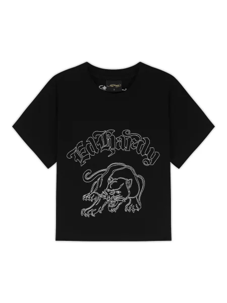 Ed Hardy Tricou Panther negru alb