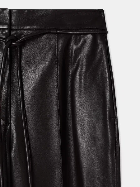 Кожаные повседневные брюки Emporio Armani коричневые