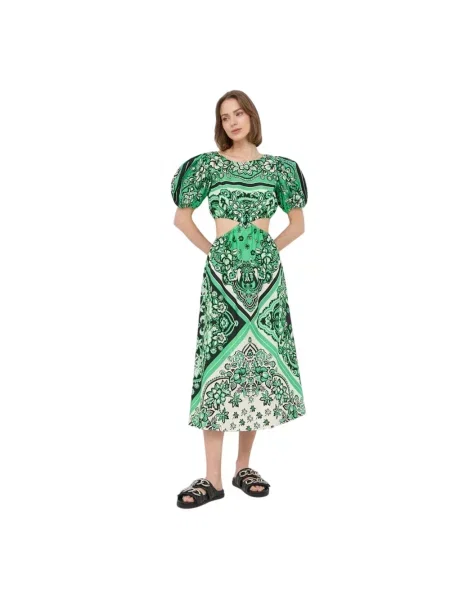 Sukienka midi Red Valentino z nadrukiem czerwona