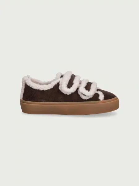Inuikii SHEARLING LOW VELCRO tenisice za djecu od brušene kože smeđa