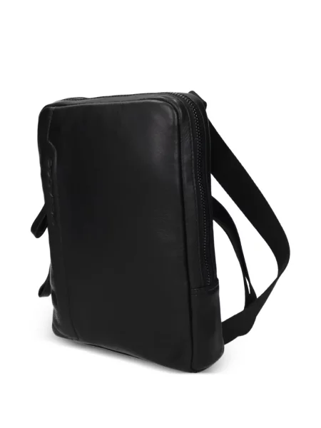 Bőr crossbody táska Piquadro autogrammal fekete