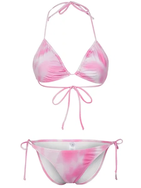 Trendyol Costum de baie două piese roz alb