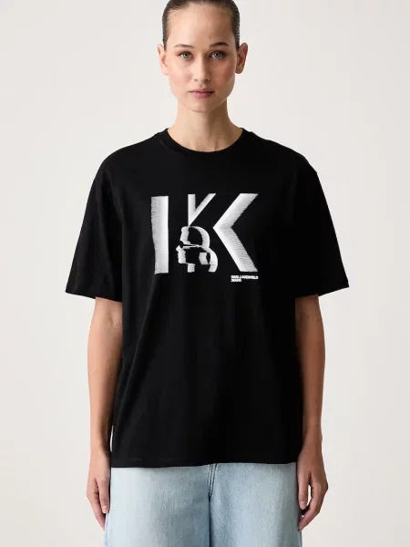 Karl Lagerfeld Jeans tricou de damă din negru
