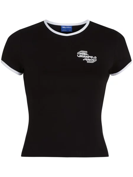 Tricou Karl Lagerfeld Jeans cu imagine negru