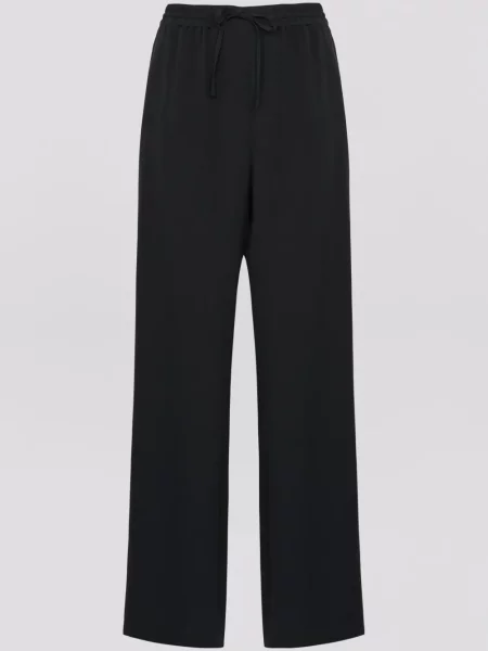 Pantaloni Yves Salomon de mătase negru