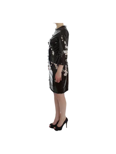 Sukienka koktajlowa Dolce And Gabbana w kwiatki elegancka czarna