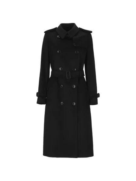 Palton Burberry din cașmir cu două rânduri de nasturi negru