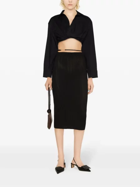 Midi sijonas Jacquemus iki kelių juoda