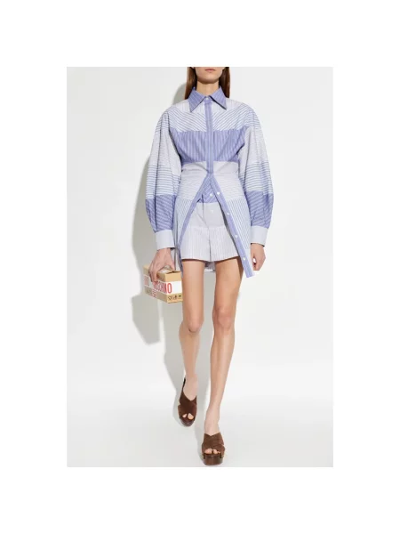 Sukienka Moschino w paski z nadrukiem