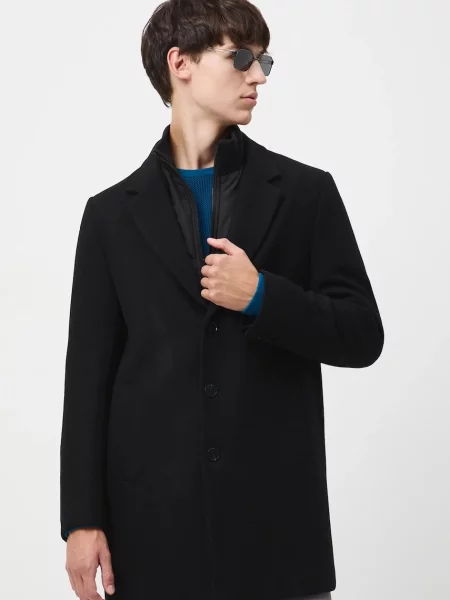 Шерстяное пальто Medicine черное