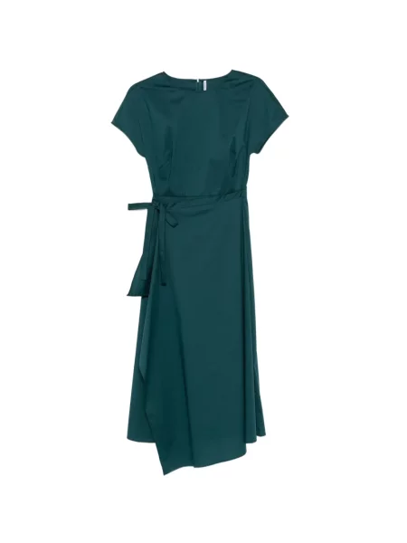 Asymetrické oblekové šaty Liviana Conti s vázáním zelené