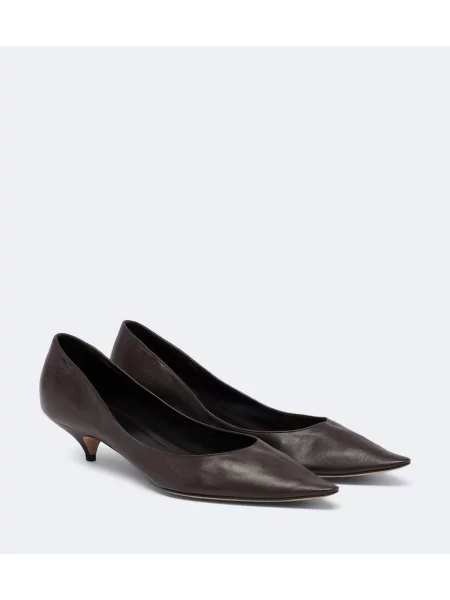 Pantofi cu toc The Row din piele maro