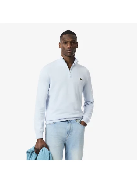 Lacoste Sweter Z Wysokim Kołnierzem I Zamkiem niebieski