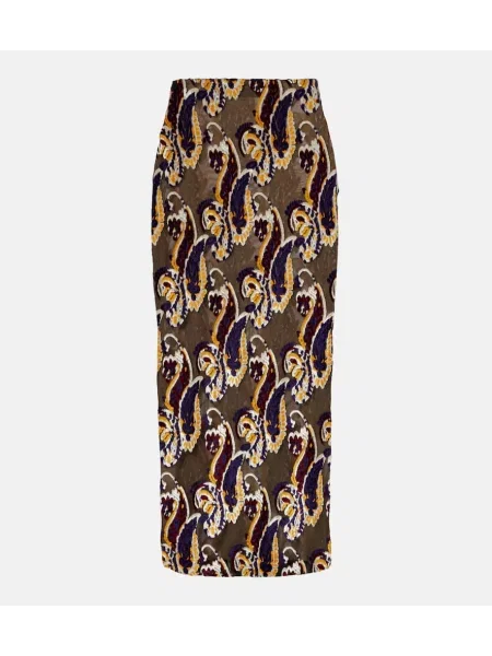 Fustă tip creion Etro transparente cu model paisley