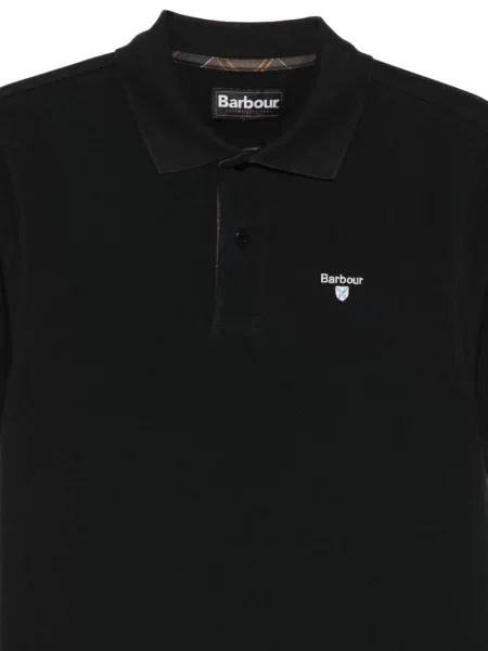 Tricou polo Barbour cu autograf negru