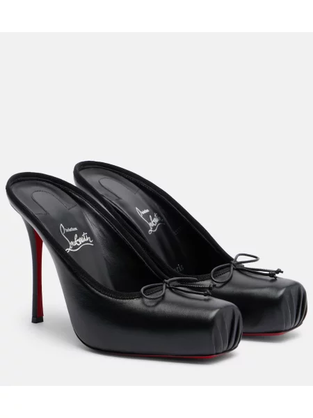Papuci tip mules Christian Louboutin din piele negru