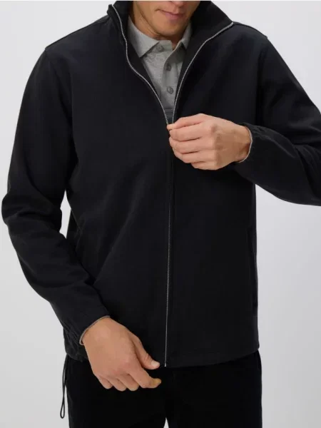 Свитшот Reserved с воротником стойка черный