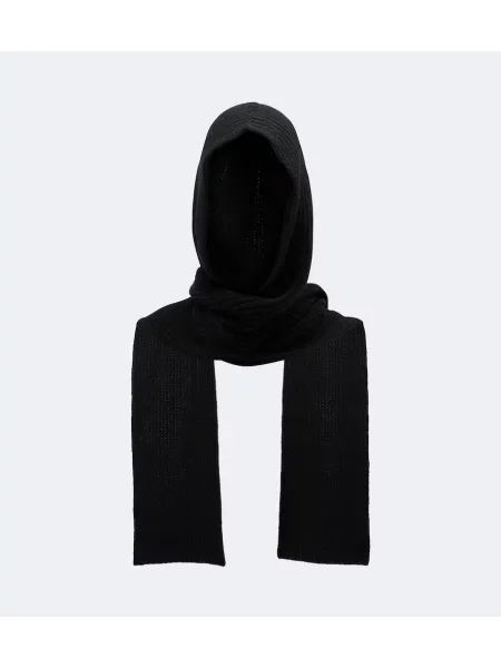 Căciulă The Row din cașmir cu glugă negru