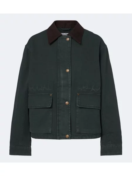 Geacă Acne Studios din piele de căprioară verde