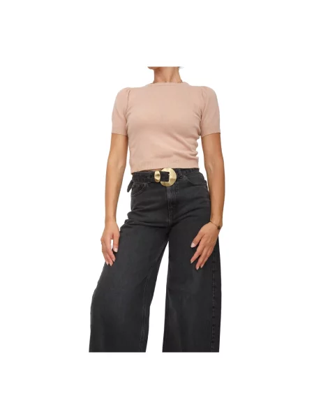 Sweter Twinset wełniany różowy