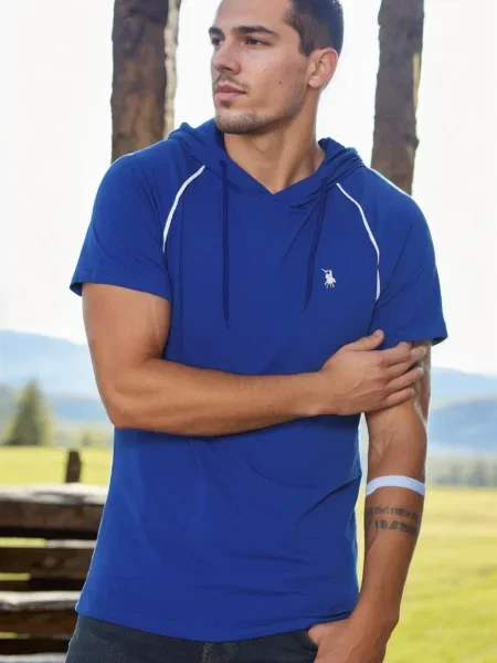 Тениска Dewberry с качулка синьо