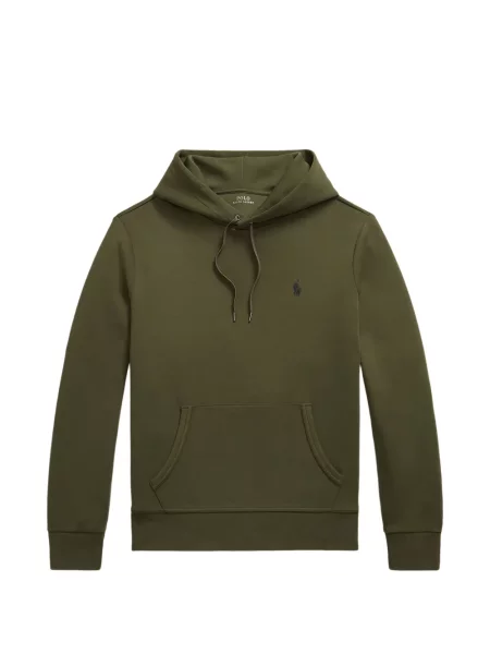 Fleece polo Polo Ralph Lauren με κέντημα με λαιμόκοψη v κόκκινο