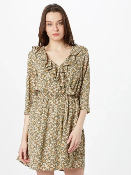 ABOUT YOU Rochie tip bluză Hacer verde / portocaliu alb