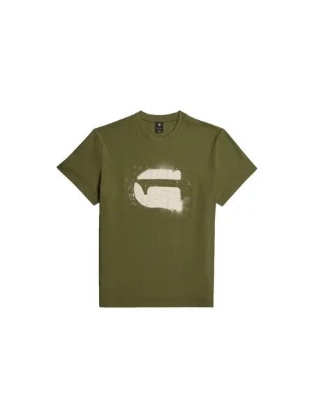Tricou G-star Raw cu autograf verde