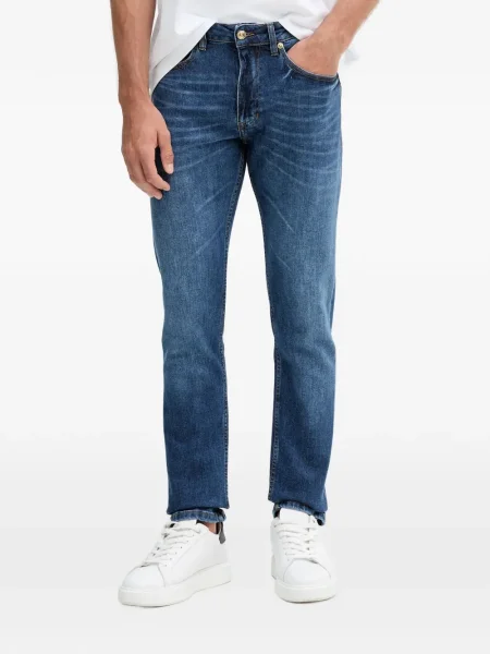 Blugi Versace Jeans Couture cu autograf albastru