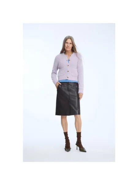 Dzianinowy sweter Munthe fioletowy