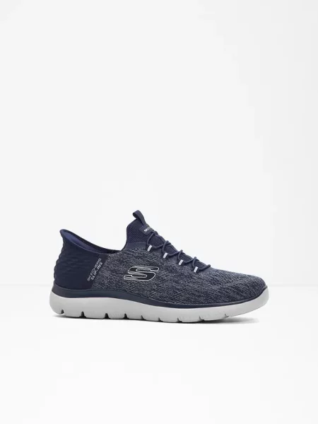 Sneakersy wsuwane Skechers niebieskie