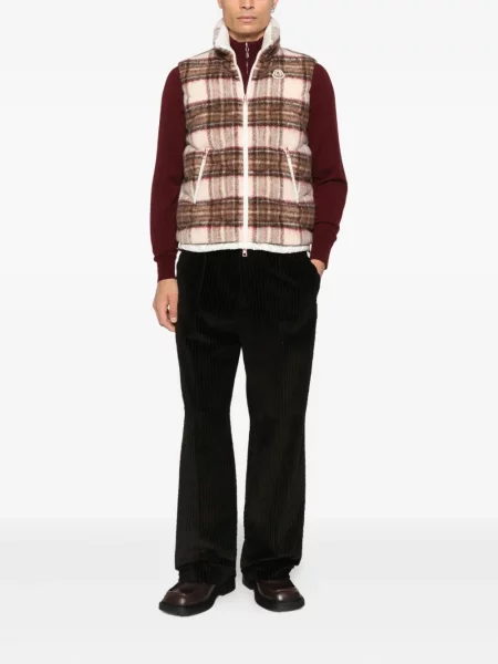 Vestă Moncler în carouri maro