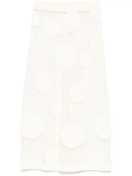 Fustă midi Viktor & Rolf cu buline până la genunchi alb