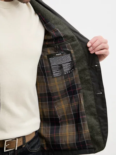 Barbour Kabát Beacon bőr hozzáadásával barna