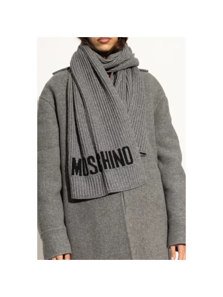 Moschino szalik z wełną szara