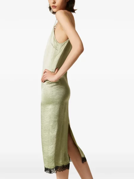 Rochie midi Twinset din satin verde