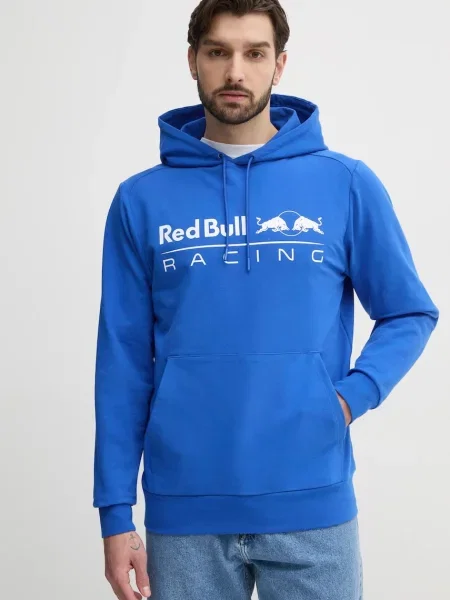 Суичър с качулка Red Bull Racing X Pepe Jeans с качулка с принт червено