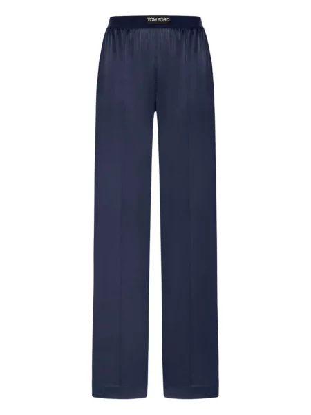 Pantaloni Tom Ford din satin albastru