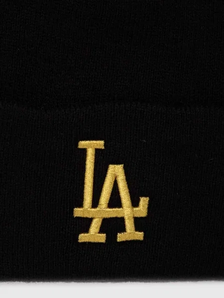 Čepice MLB Los Angeles Dodgers z husté pleteniny černá