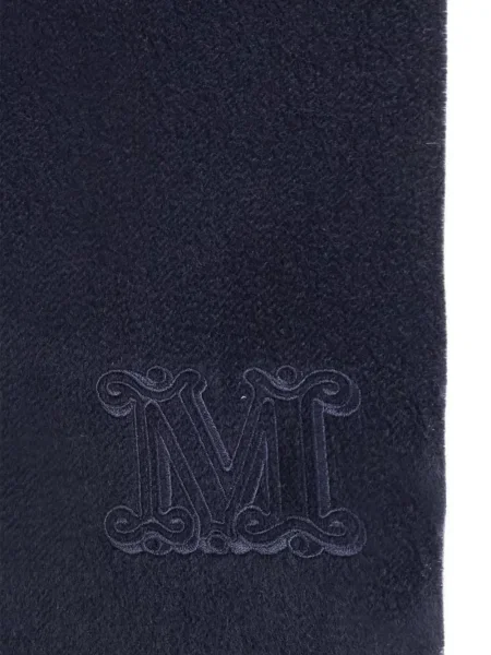 Fular Max Mara cu broderie albastru
