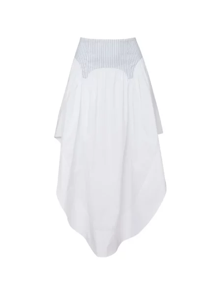 Fustă Fleur Du Mal asimetrică din poplin alb